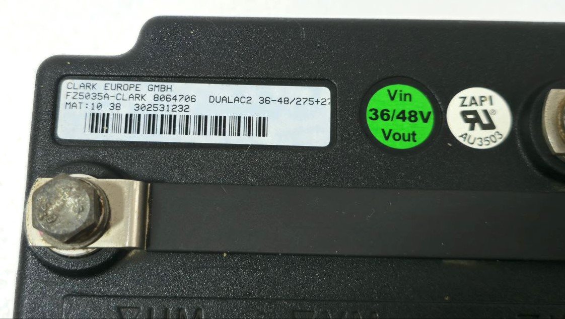 CLARK MOTOR CONTROLLER MODEL FZ5035A 8064706 ZAPI DUALAC2 POWER 3648V FSIP 1232 (5)