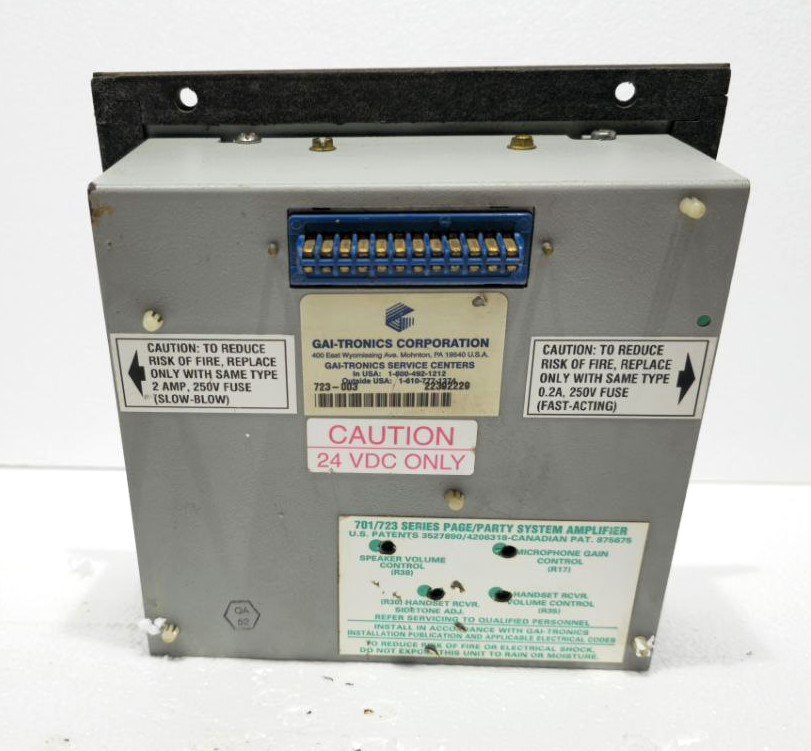 GAI TRONICS CORPORATION 723-003 REMOTE HANDSET SPEAKER AMPLIFIER 24VDC 22392229 (4)