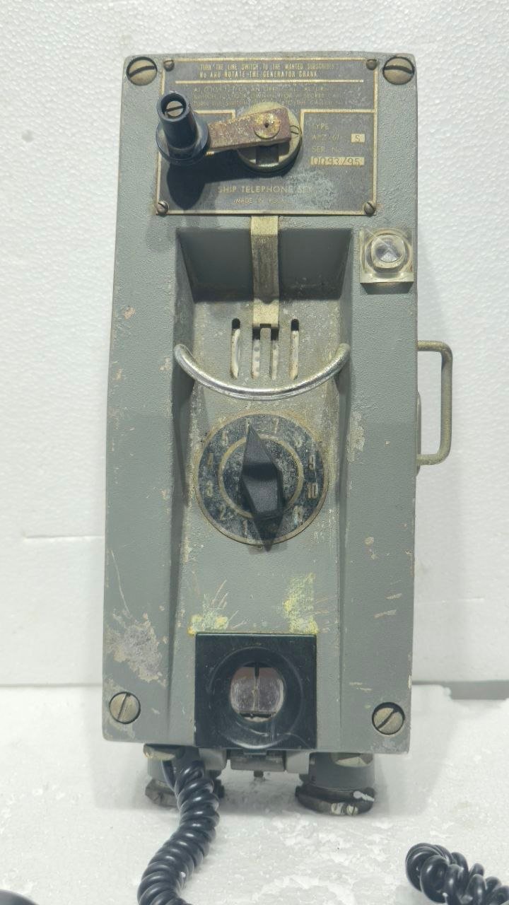 APARAT TELOS KRAKOW APZ 6 S TELEPHONE MARINE ANTIQUE ORIGINAL #4 (2)