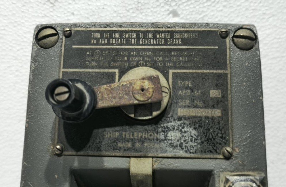 APARAT TELOS KRAKOW APZ 6 S TELEPHONE MARINE ANTIQUE ORIGINAL #4 (3)