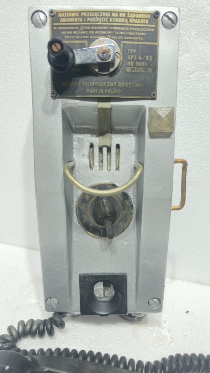 APARAT TELOS KRAKOW APZ 6 S TELEPHONE MARINE ANTIQUE ORIGINAL (4)