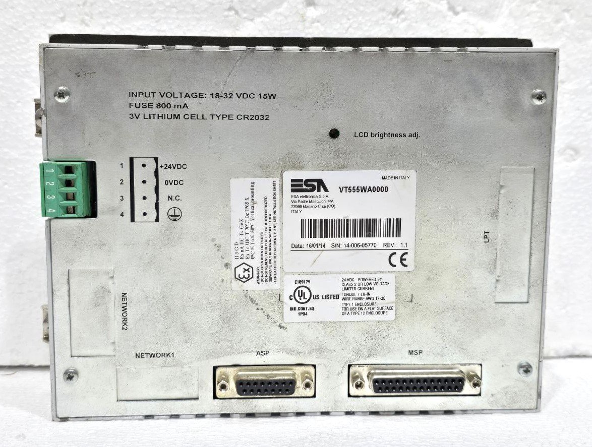 ESA VT555W VT555WA0000 OPERATOR INTERFACE REV1.1 SN14-006-05770 ITALY (7)