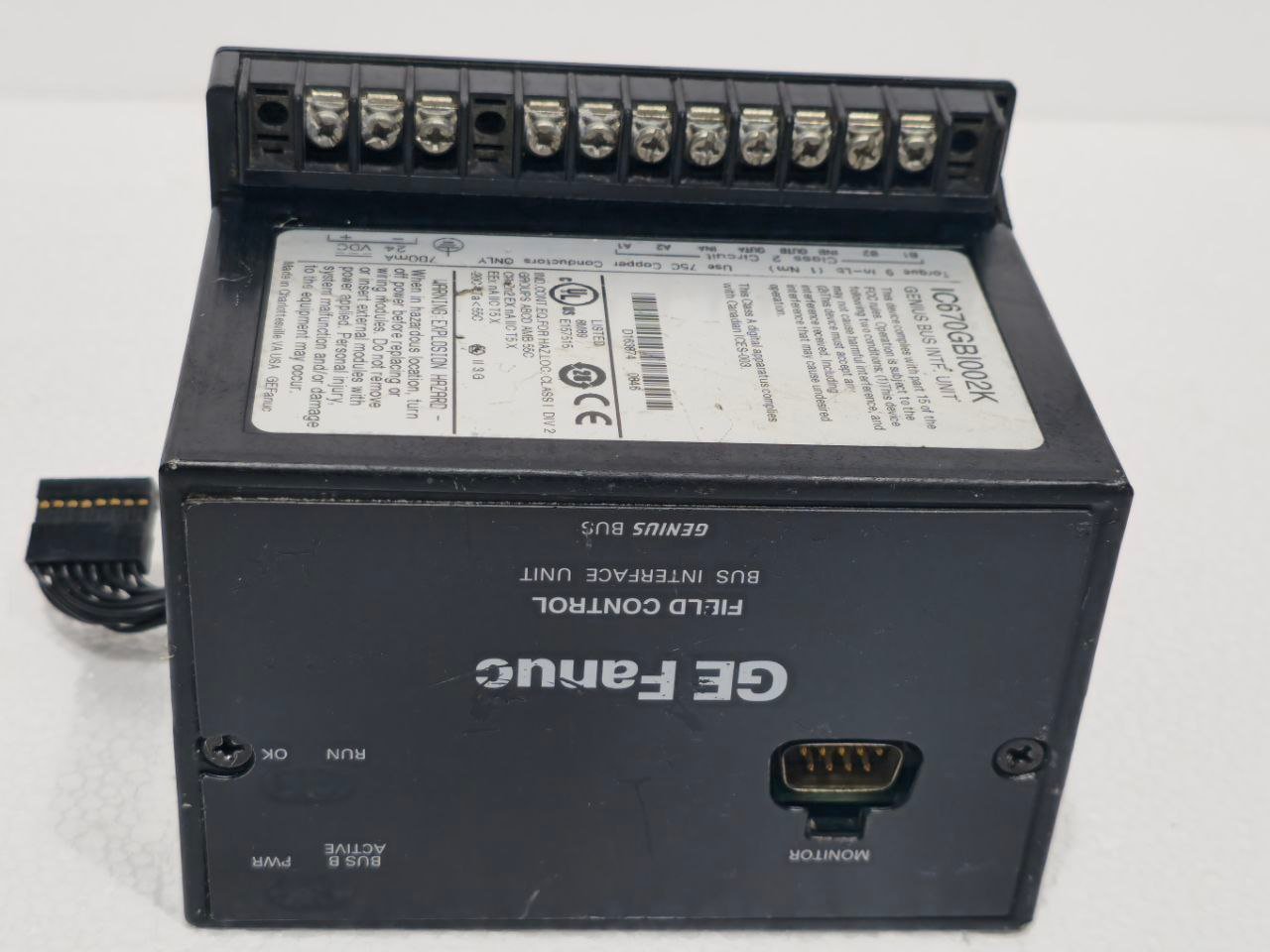GE FANUC FIELD CONTROL BUS INTERFACE UNIT GENIUS BUS IC670GBI002K 700MA (6)