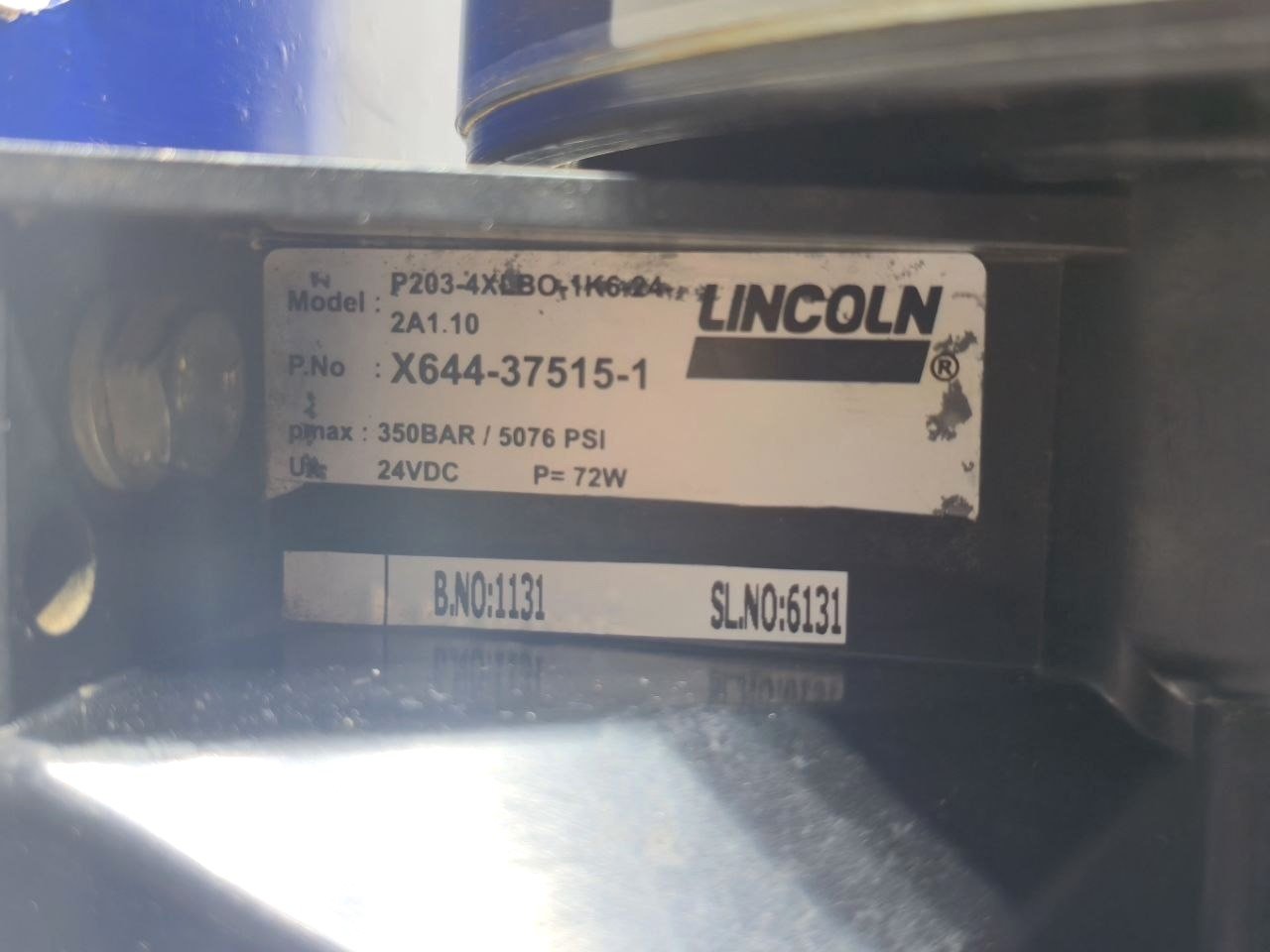 LINCOLN INDUSTRIAL P203-4XLBO-1K6-24-2A1.10 LUBRICATOR GREASE PUMP X644-37515-1 (34)