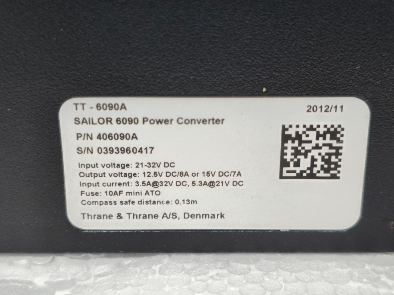 SAILOR TT-6090A POWER CONVERTER PN-406090A THRANE & THRANE AS 21-32V DC (3)
