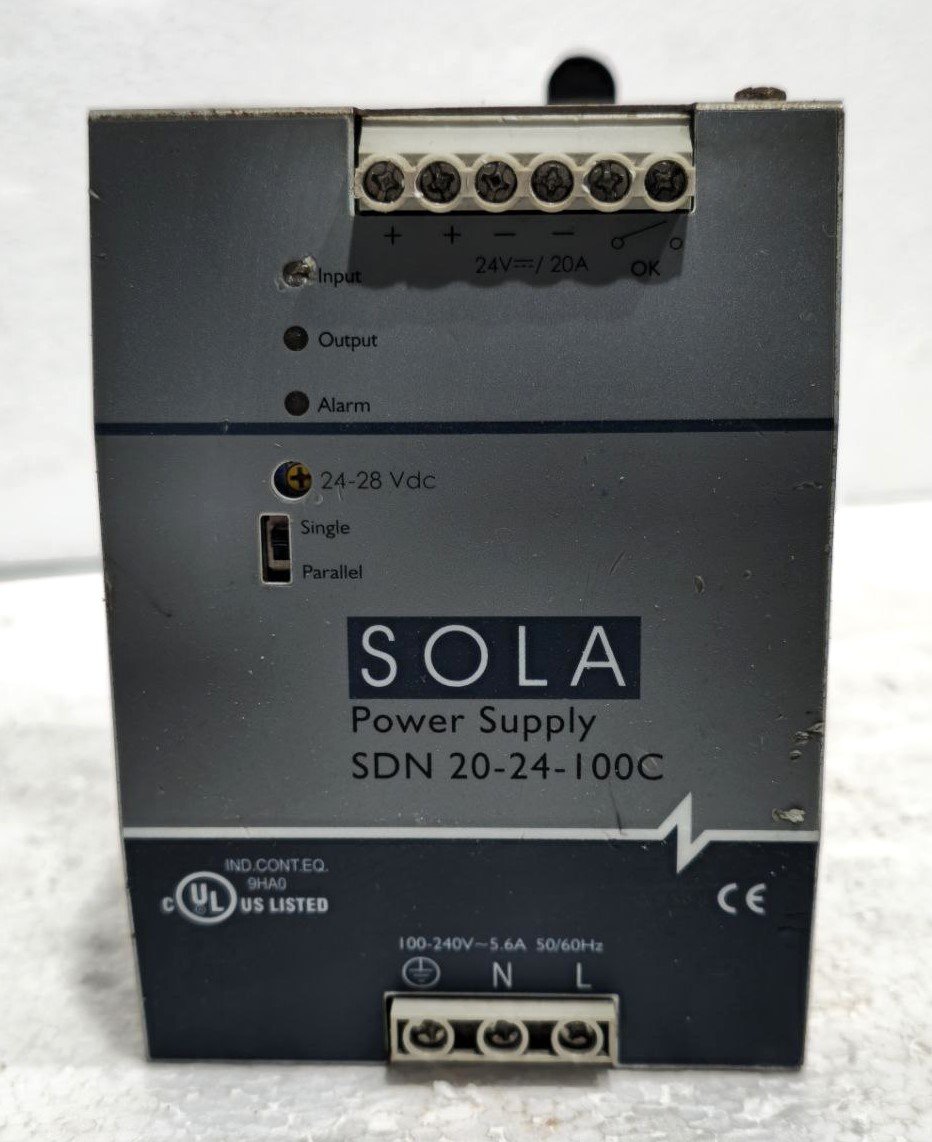 SOLA EMERSON SDN 20-24-100C POWER SUPPLY IN 100-240VACDC OUT 24-28 VDC 20A-0 (2)