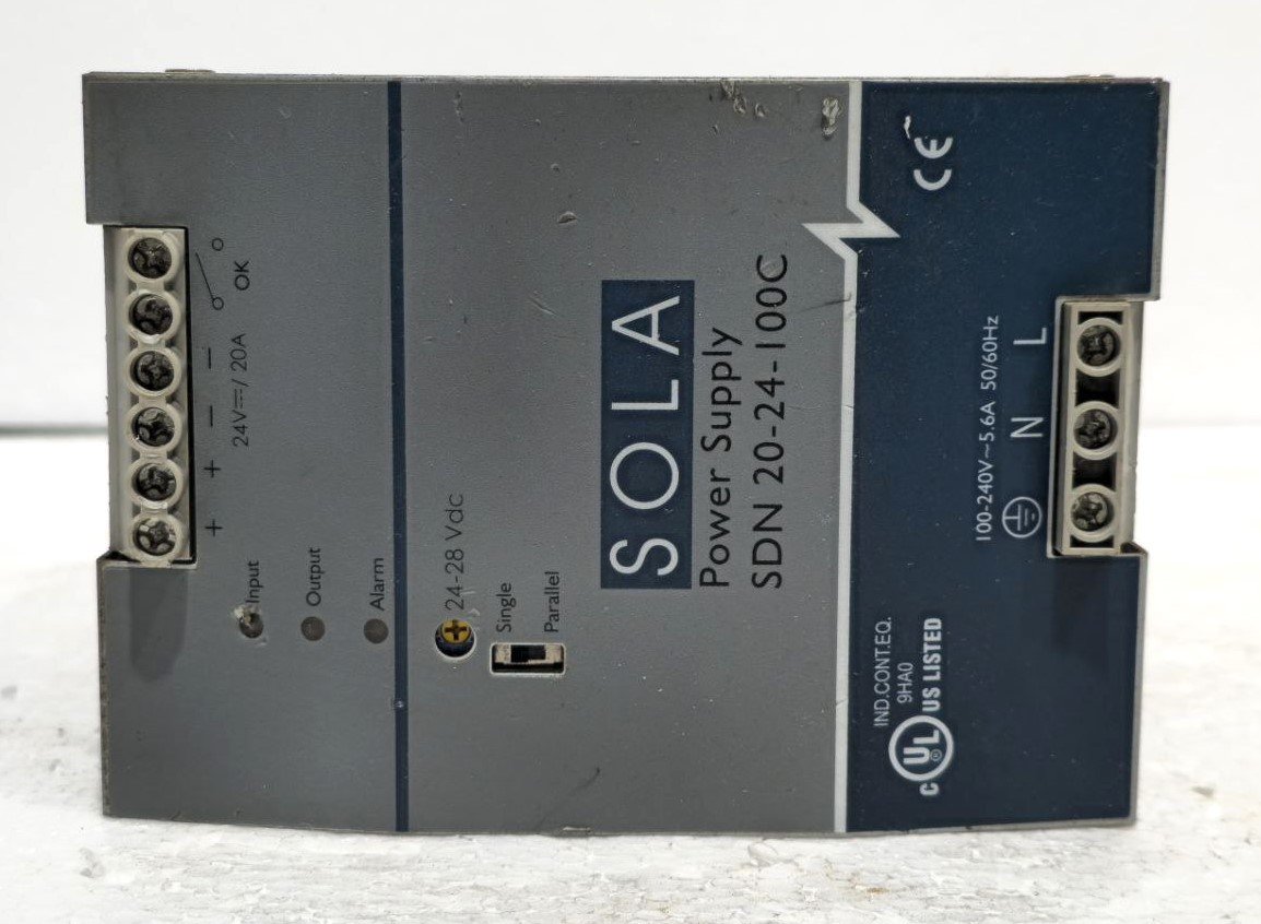 SOLA EMERSON SDN 20-24-100C POWER SUPPLY IN 100-240VACDC OUT 24-28 VDC 20A-0 (7)