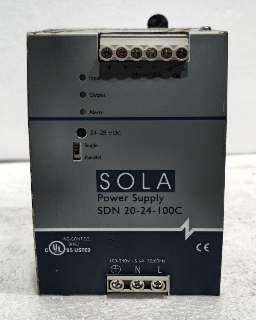SOLA EMERSON SDN 20-24-100C POWER SUPPLY IN 100-240VACDC OUT 24-28VDC 20A 0.2A - 2 (2)