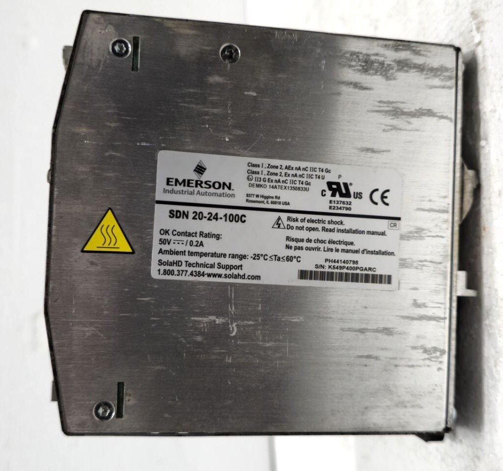 SOLA EMERSON SDN 20-24-100C POWER SUPPLY IN 100-240VACDC OUT 24-28VDC 20A 0.2A – 2 (8)