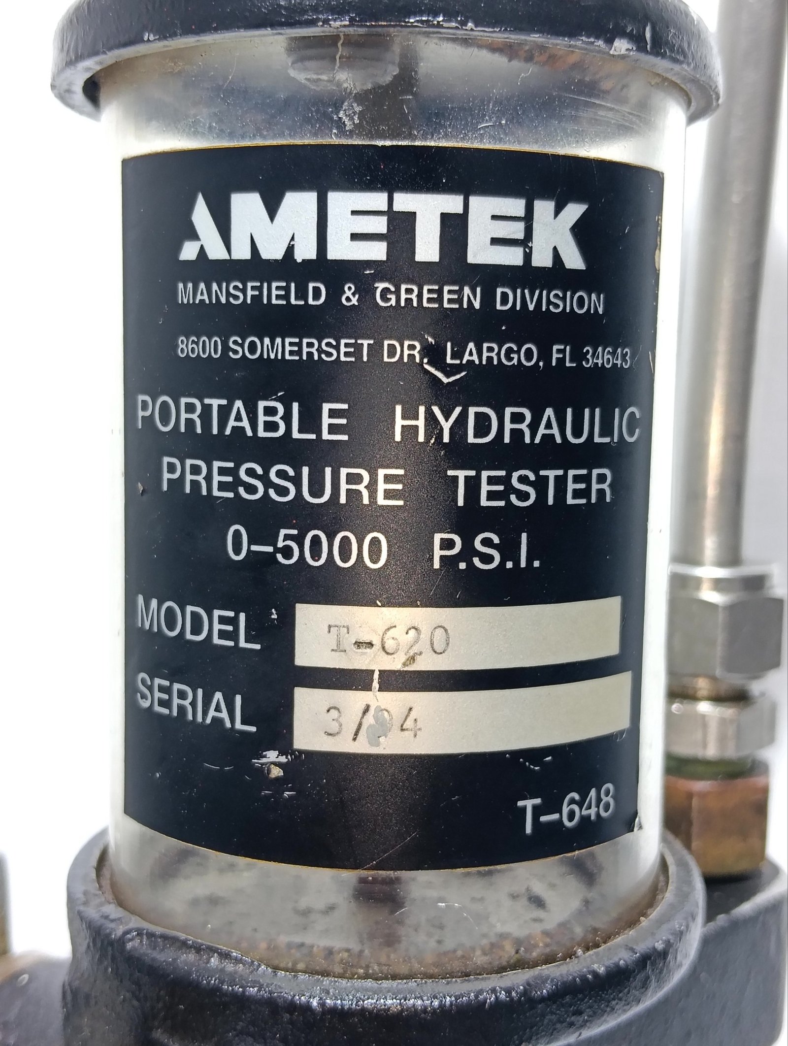 AMETEK T-620 384 PORTABLE HYDRAULIC HAND PUMP PRESSURE TESTER 0-5000 PS (12)