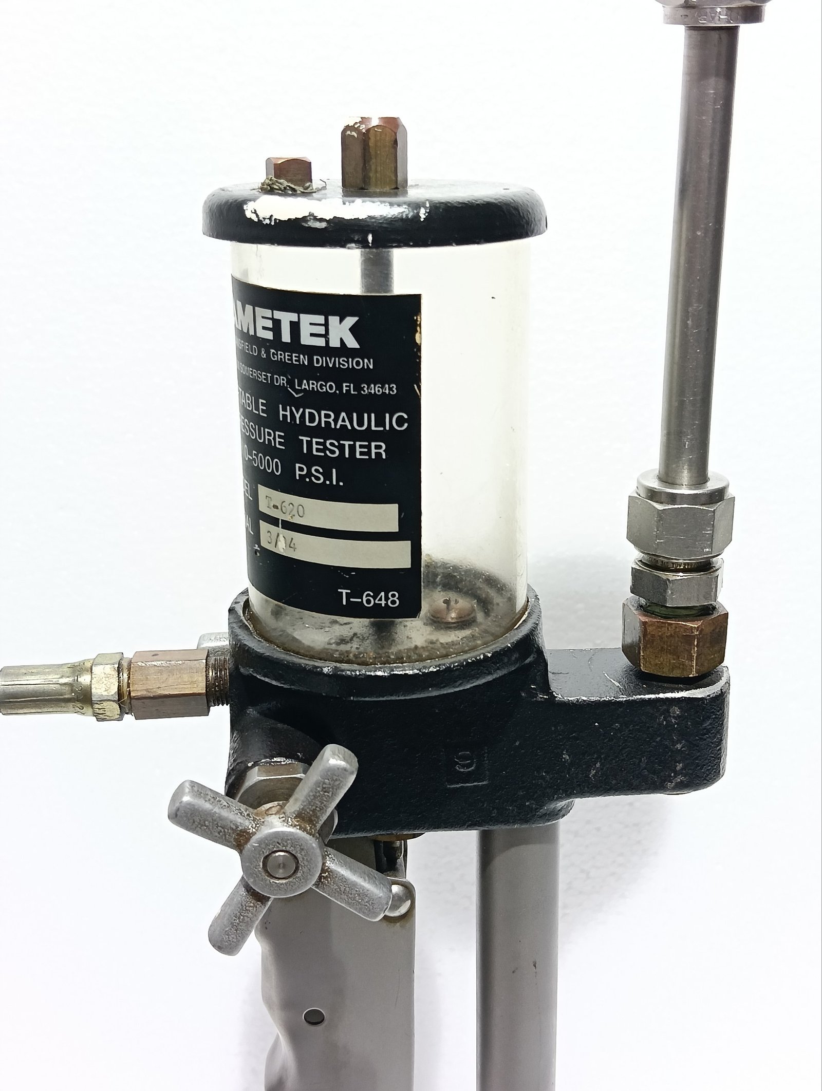 AMETEK T-620 384 PORTABLE HYDRAULIC HAND PUMP PRESSURE TESTER 0-5000 PS (6)