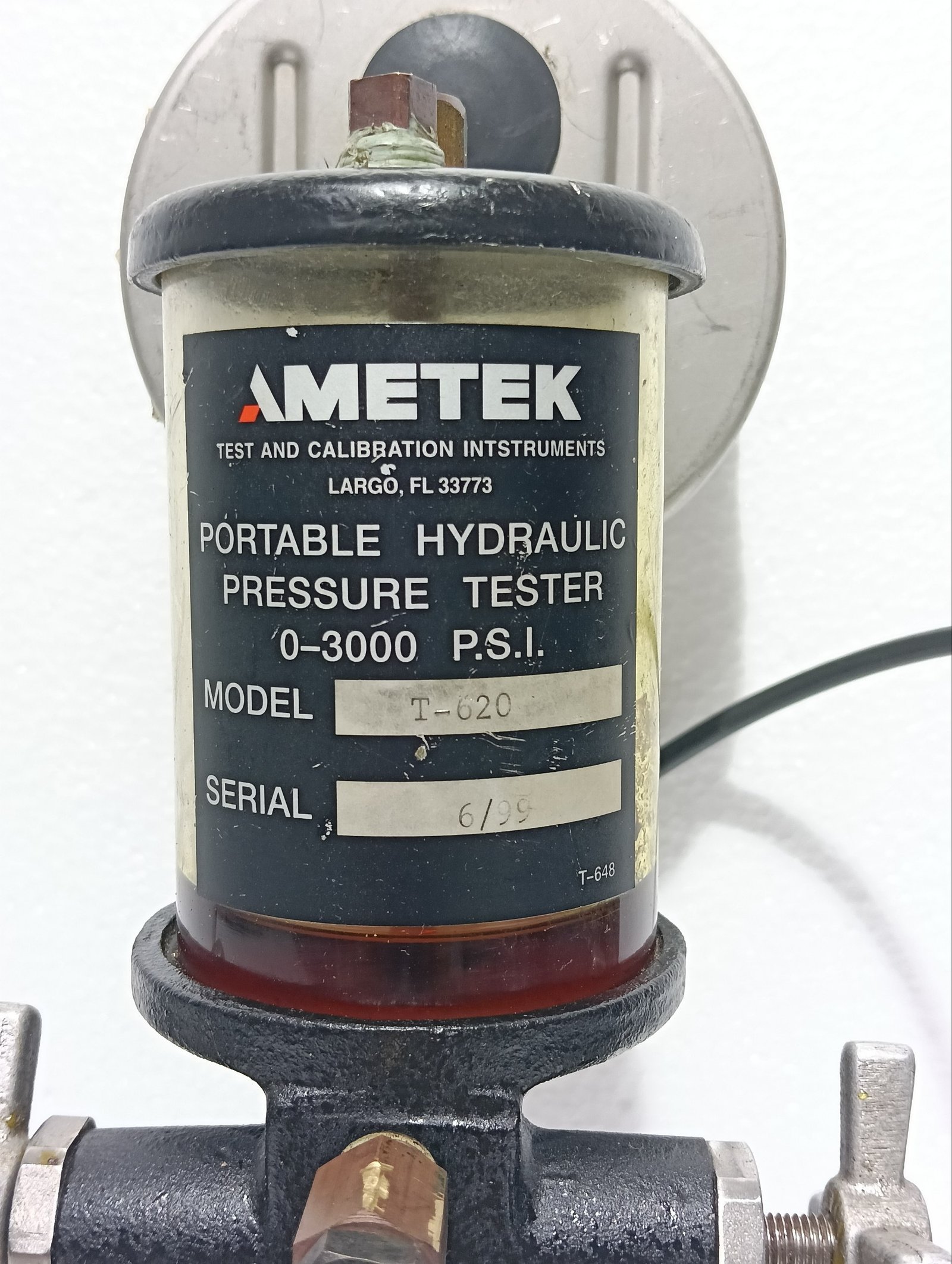 AMETEK T-620 699 PORTABLE HYDRAULIC HAND PUMP PRESSURE TESTER 0-3000 PSI (4)