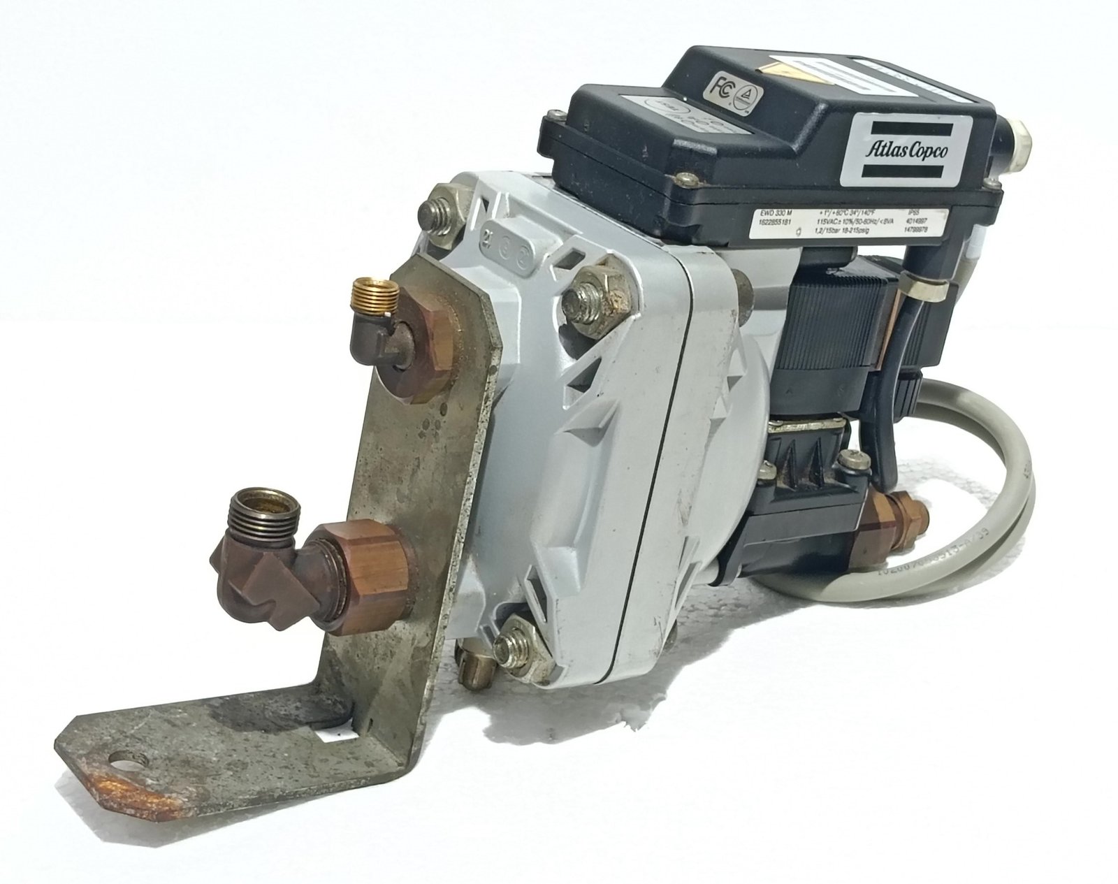 ATLAS COPCO EWD 330M 1622855181 115VAC 18-215 PSIG NO LOSS CONDENSATE DRAIN VALVE (9)