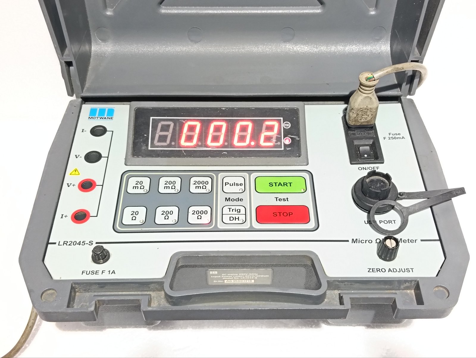 MOTWANE EMPOWERING MEASUREMENT LR 2045-S DIGITAL MICRO OHM METER ONLY UNIT (4)