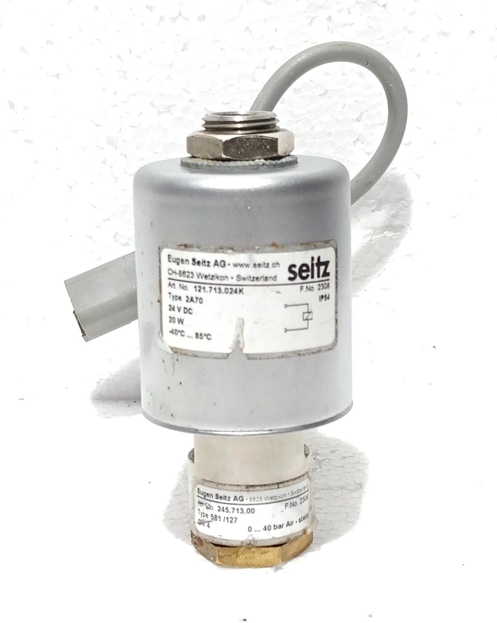 EUGEN SEITZ SOLENOID VALVE 121.713.024K 2A70 24VDC 20W IP54 PORTABLE AIR COMPRESSOR (8)