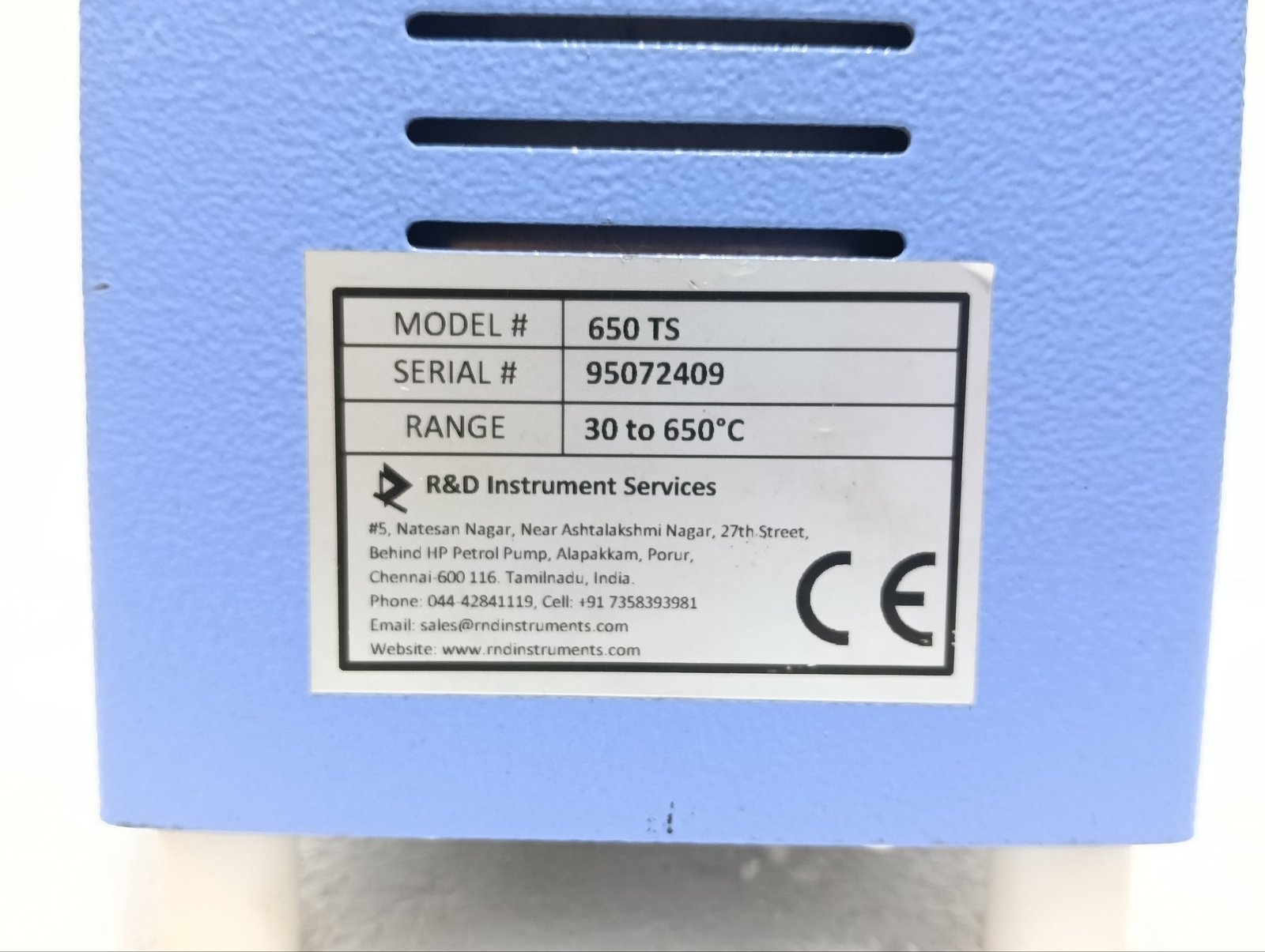 R&D 650TS DRY BLOCK TEMPERATURE CALIBRATOR 30 TO 650C 95072409 RS485 5060 HZ (8)