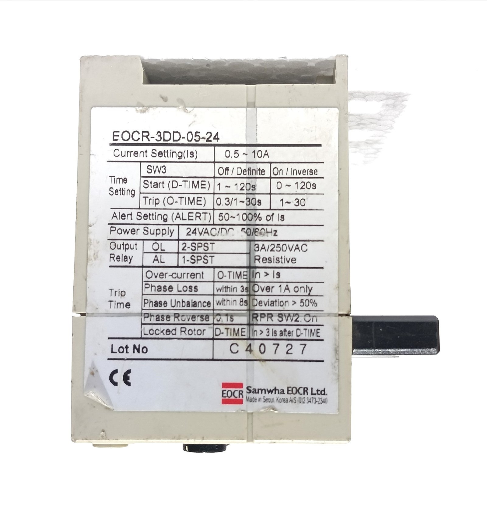 SAMWHA EOCR-3DD-05-24 ELECTRONIC OVER CURRENT RELAY EOCR-3DD C40727 (4)