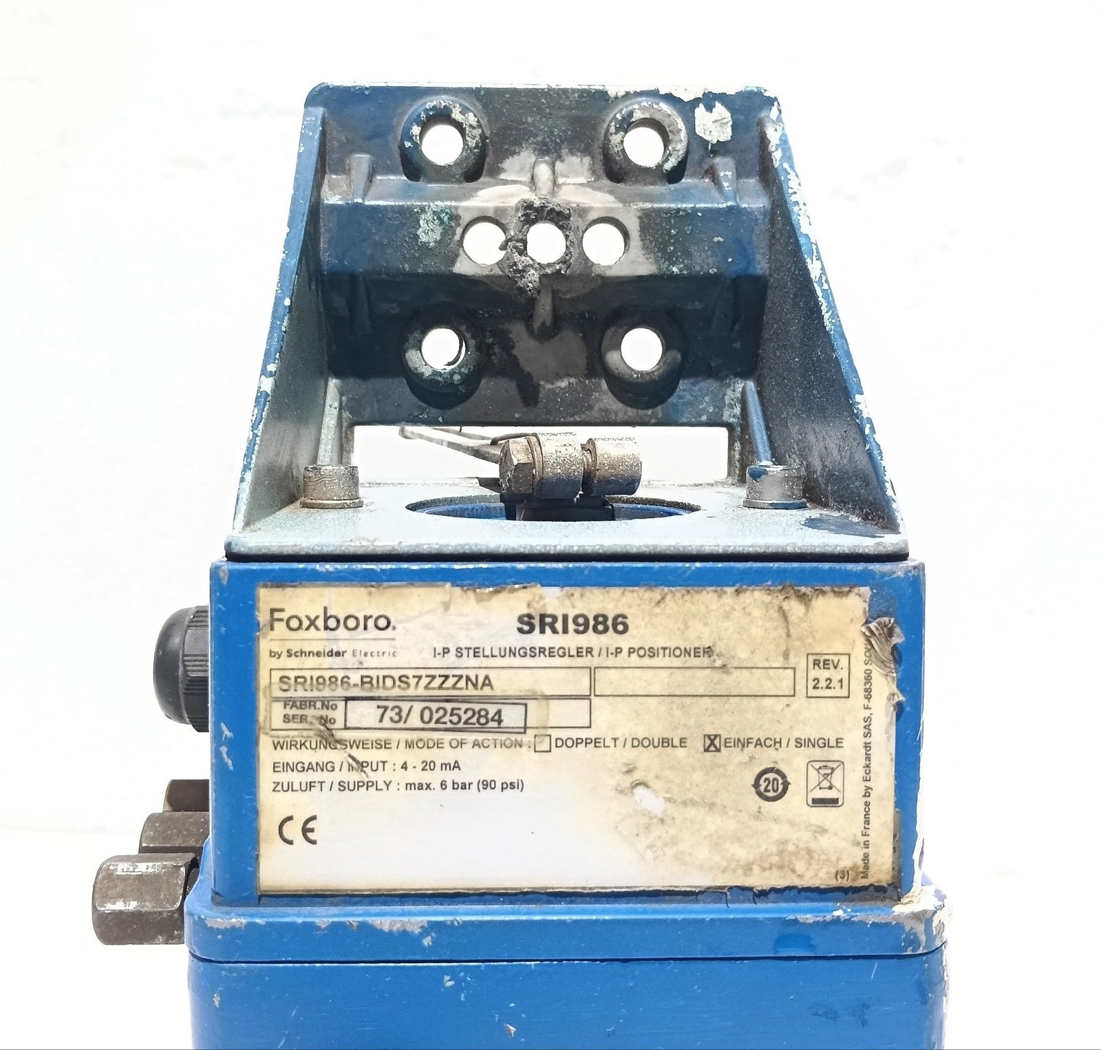 SCHNEIDER ELECTRIC FOXBORO SRI986 ANALOG VALVE POSITIONER BIDS7ZZZNA 73025284 (2)