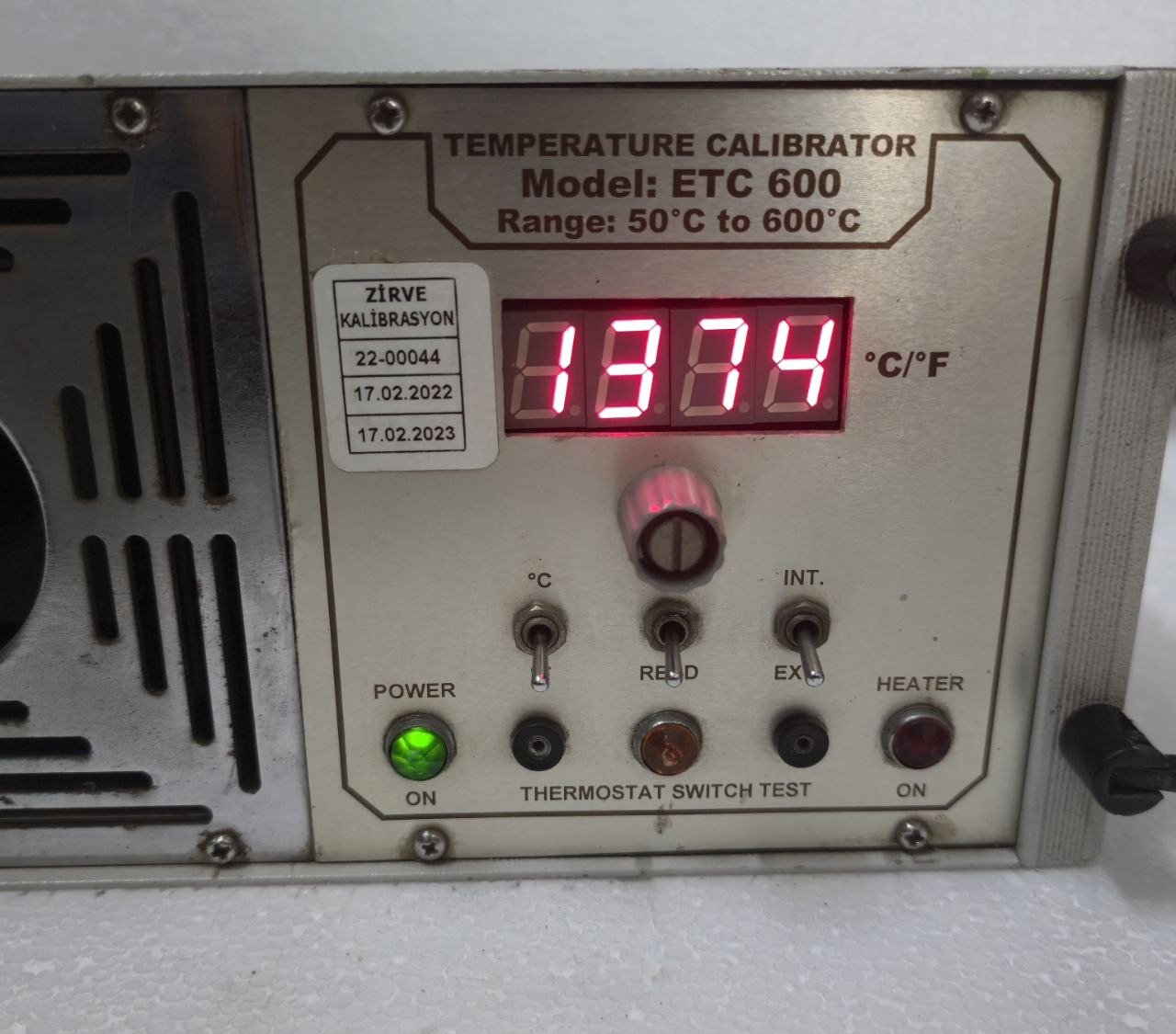 TEMPRATURE CALIBRATOR ETC-600 RANGE 50C TO 600C SLN MT-1001-T0786 220VAC50HZ (10)