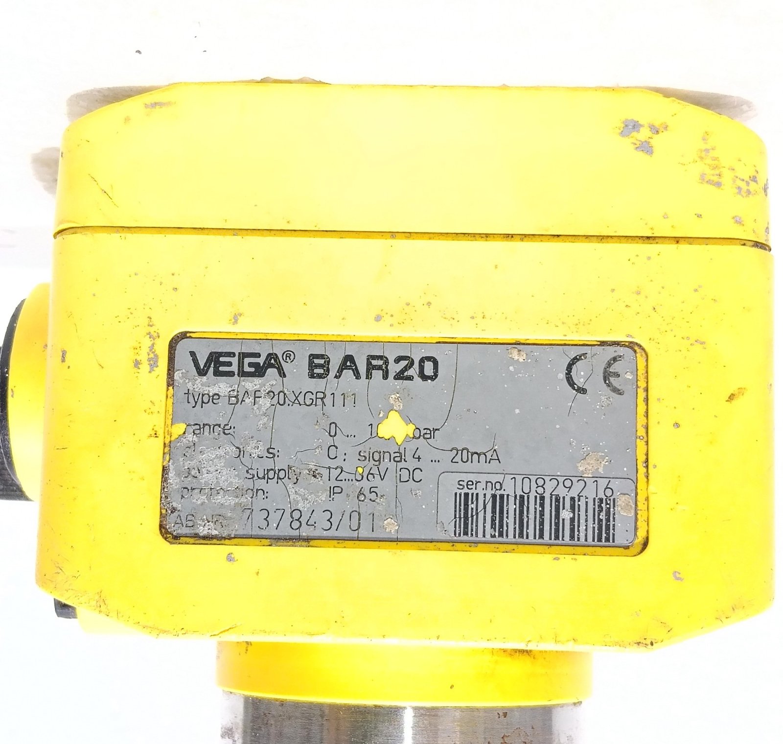 VEGA BAR20 XGR111 PROCESS PRESSURE TRANSMITTER 10 BAR IP65 10829216 (6)