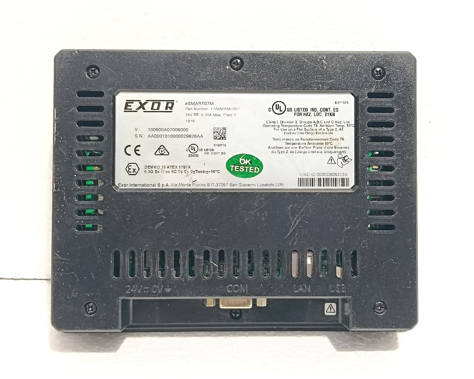 EXOR ESMA07MU301 ESMART07M 7 HMI TOUCHSCREEN OPERATOR INTERFACE 24VDC (3)