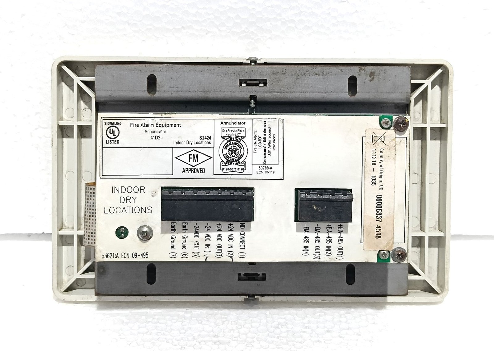 FIRE-LITE ALARMS HONEYWELL 41D2 FIRE ALARM ANNUNCIATOR 537BB-A LCD-80F (13)