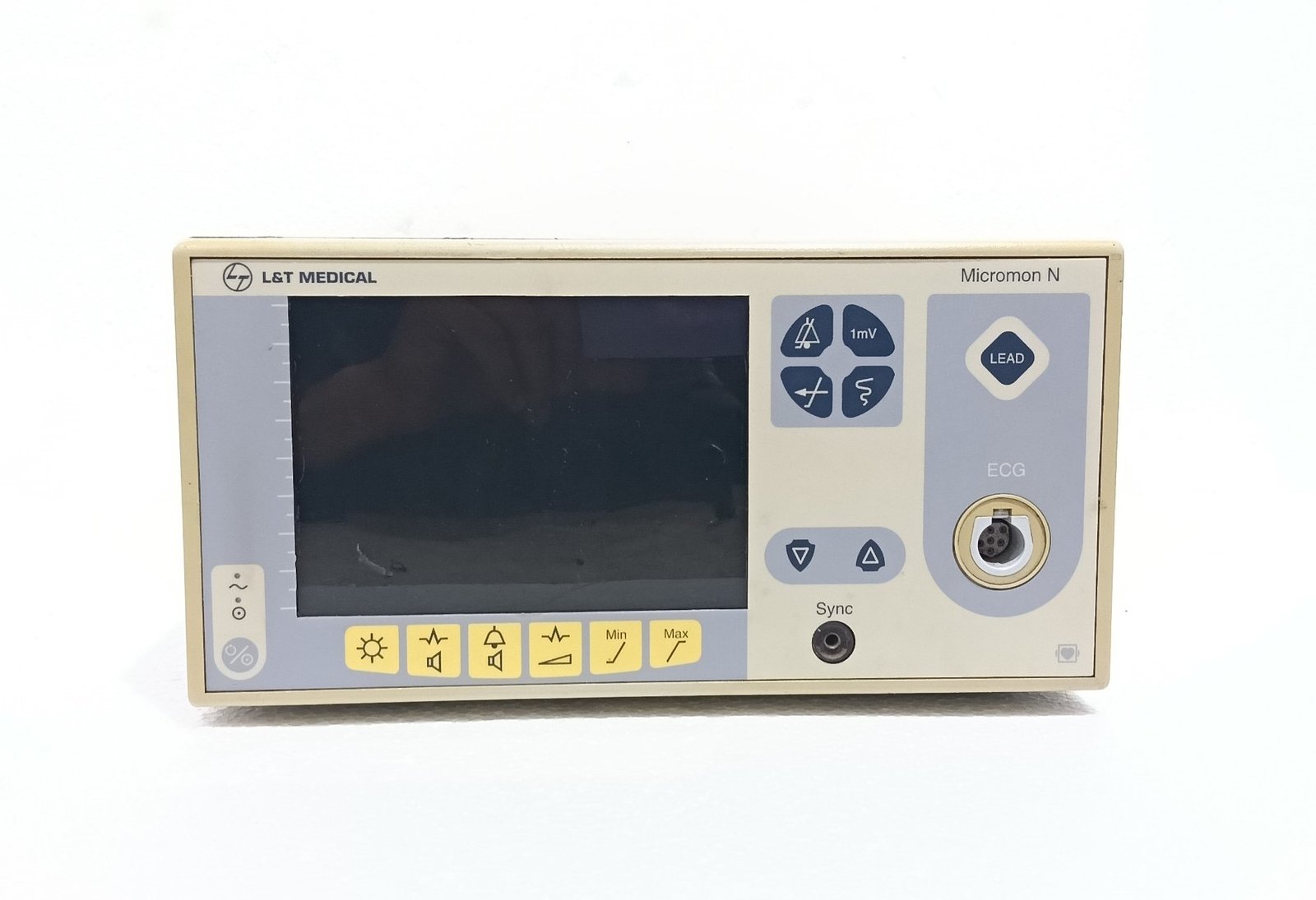 L&T MEDICAL MICROMON N ECG MACHINE WITH 3 LEAD CABLES 3-84-390-0052-23 M-84-N 155 (13)