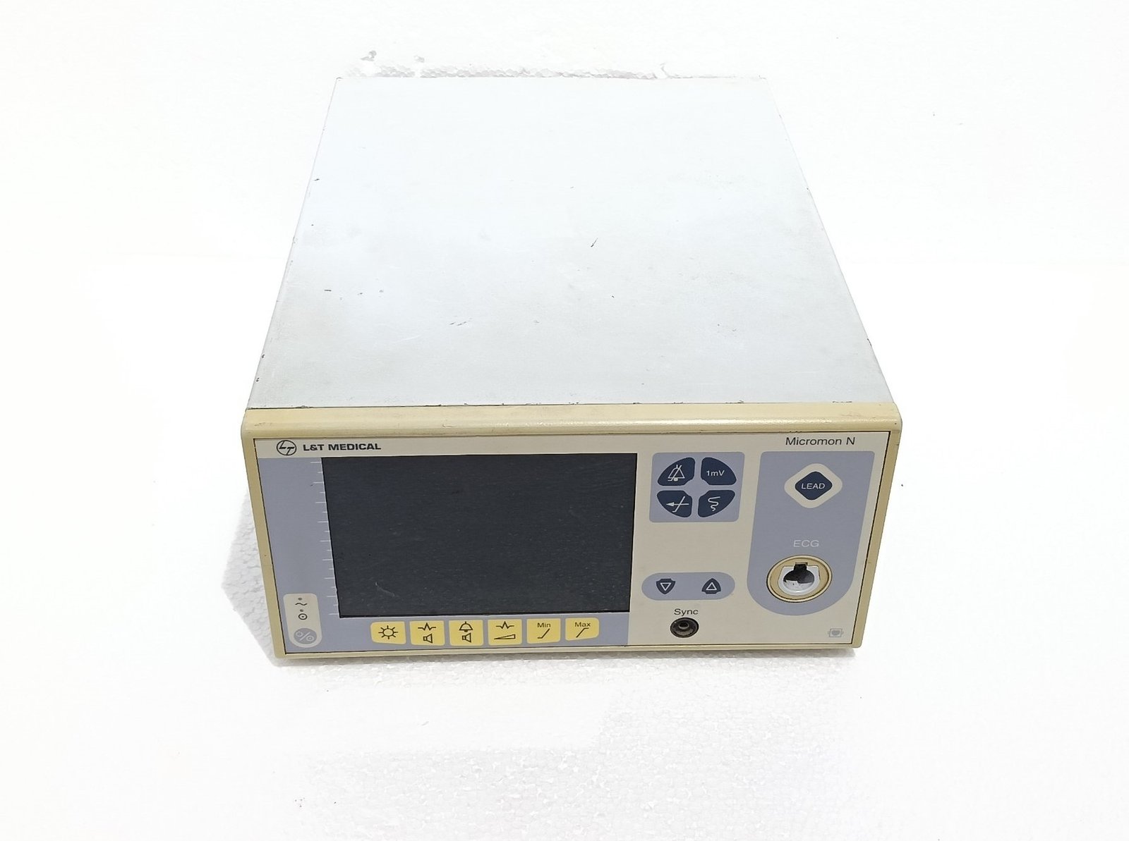 L&T MEDICAL MICROMON N ECG MACHINE WITH 3 LEAD CABLES 3-84-390-0052-23 M-84-N 155 (14)