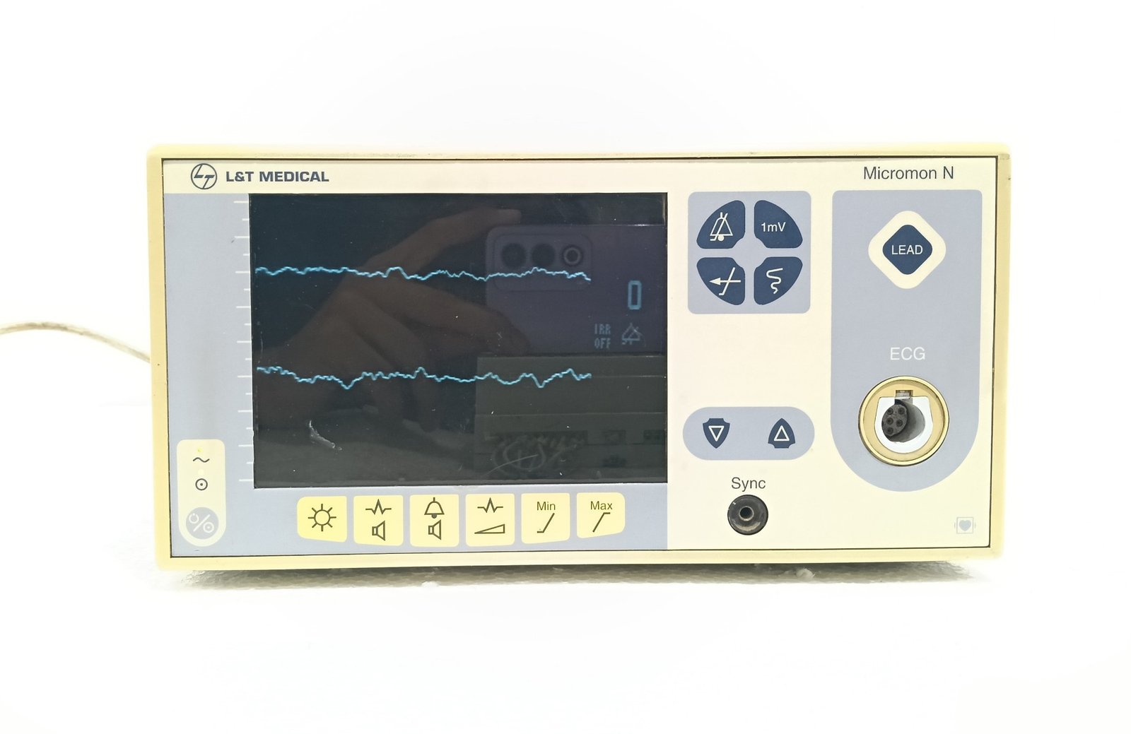 L&T MEDICAL MICROMON N ECG MACHINE WITH 3 LEAD CABLES 3-84-390-0052-23 M-84-N 155 (2)