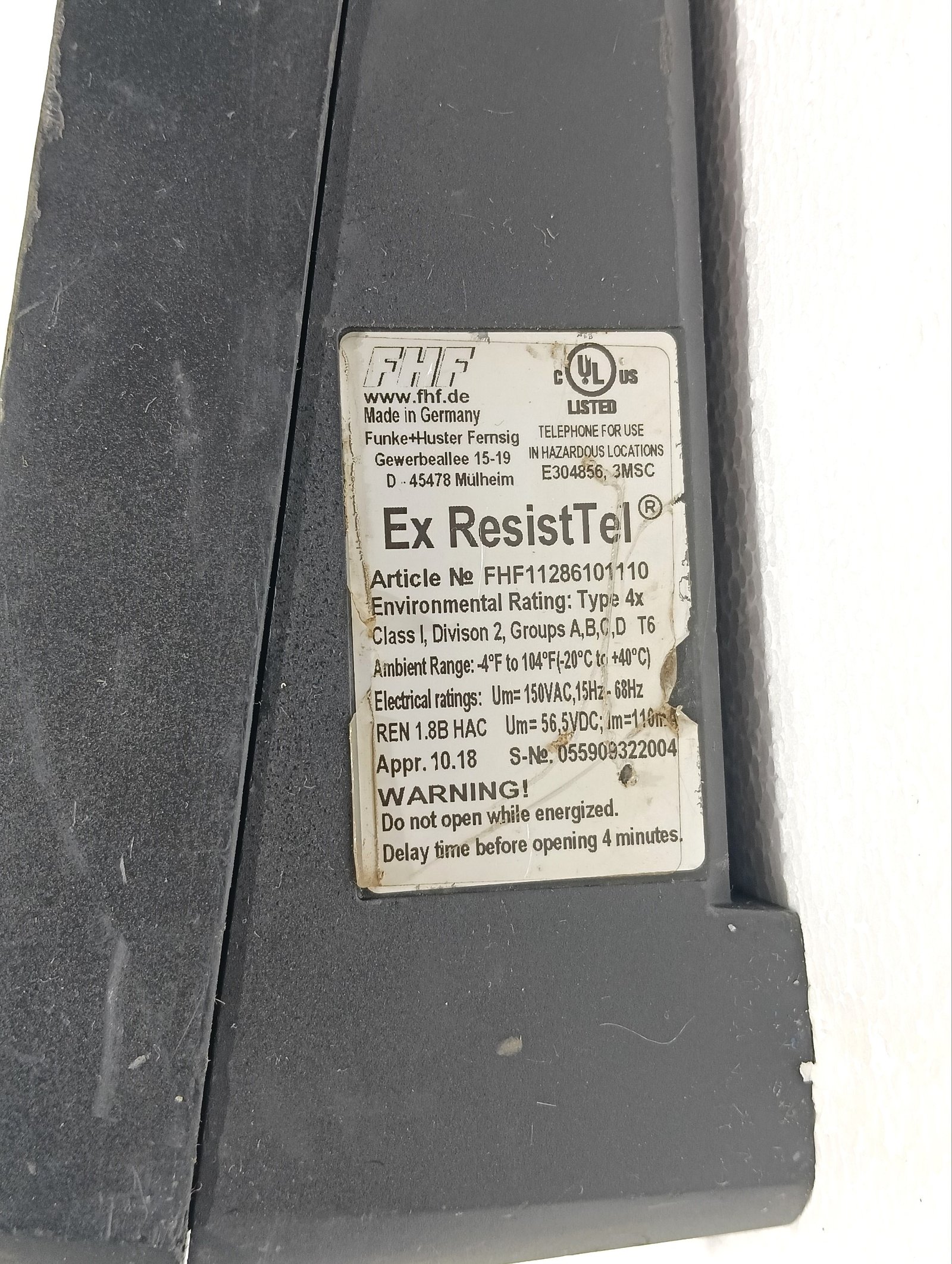 RESISTTEL FHF WEATHER PROOF TELEPHONE FHF11286101110 TYPE 4X E304856 3MSC (4)