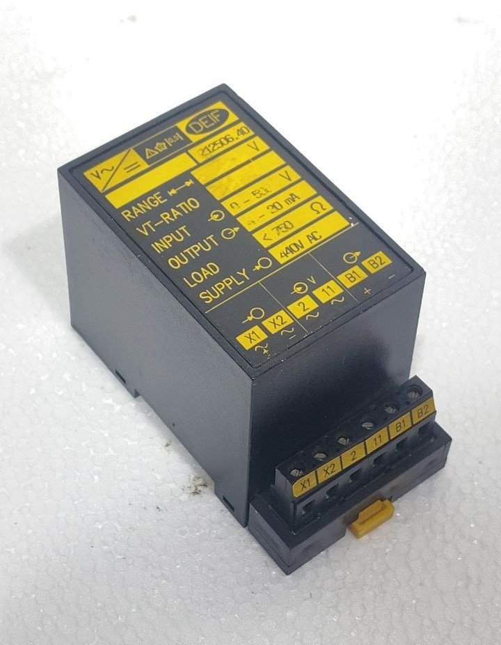 DEIF 0.5 212506.40 VOLTAGE TRANSDUCER 440 VAC INPUT 0-50V OUTPUT 0-20 mA (2)