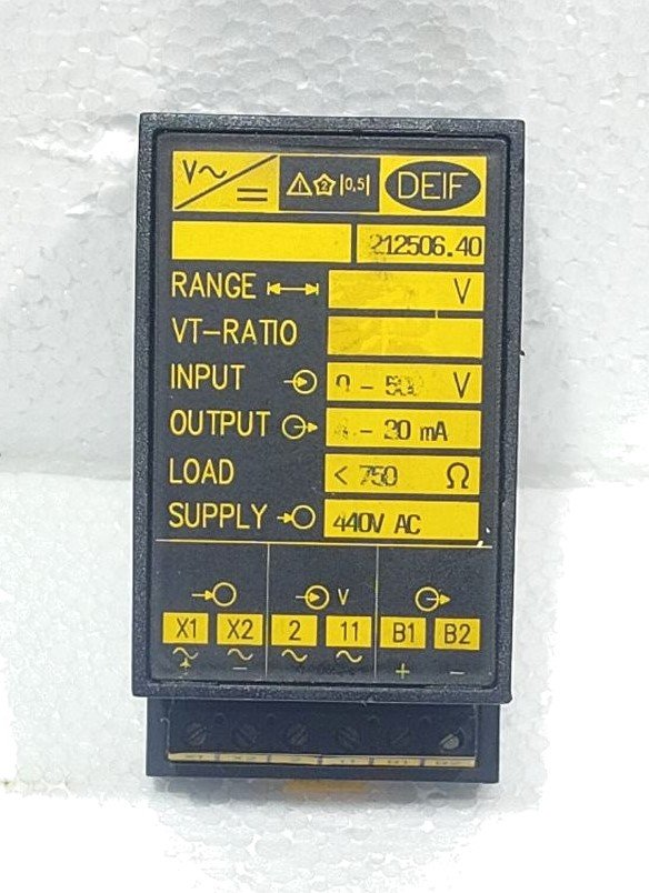 DEIF 0.5 212506.40 VOLTAGE TRANSDUCER 440 VAC INPUT 0-50V OUTPUT 0-20 mA (8)