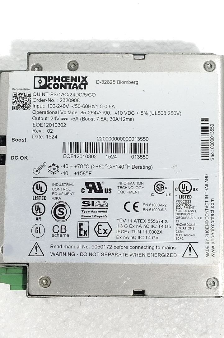 PHOENIX CONTACT QUINT POWER QUINT-PS1AC24DC5CO POWER SUPPLY UNIT 2320908 (6)