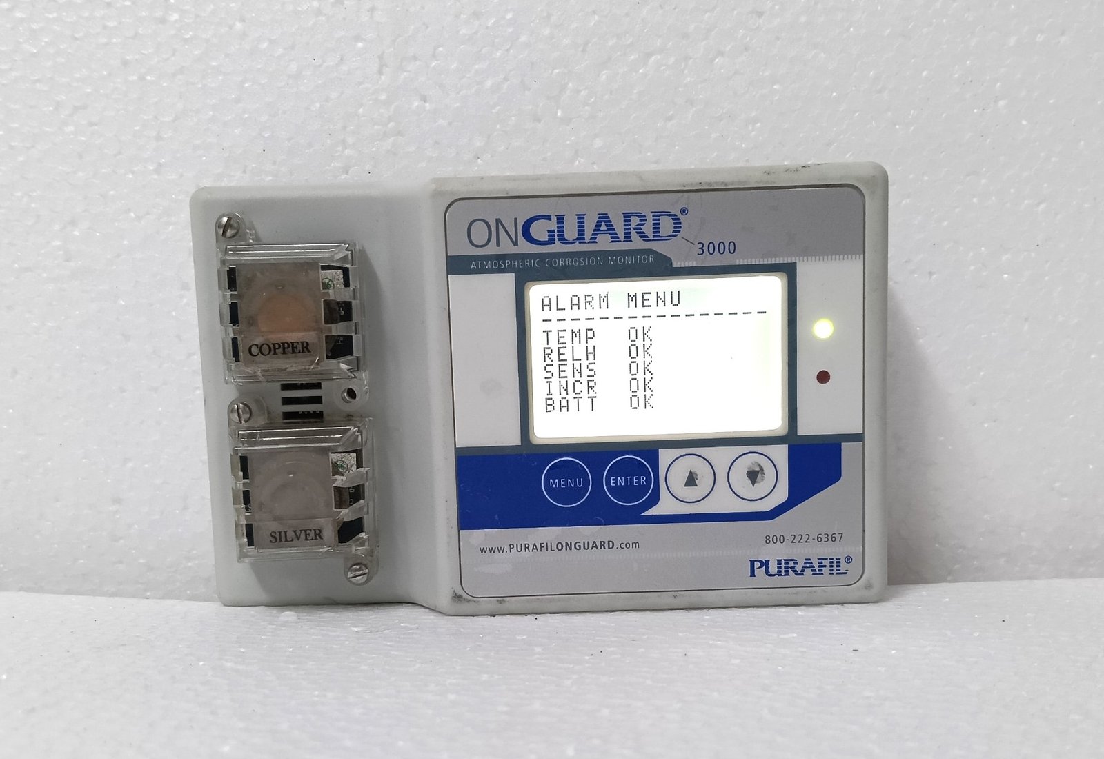 PURAFIL ONGUARD 3000 2374 ATMOSPHERIC CORROSION MONITOR 1-800-222-6367 (2)