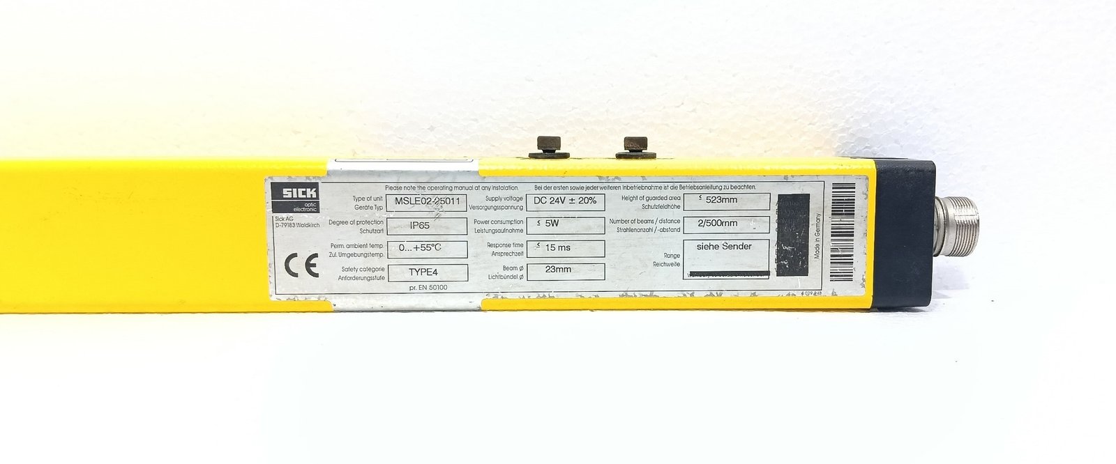SICK MSL CODEED VERSION MSLE02-25011 1015620 EMITTER TYPE4 9932 8417 (19)