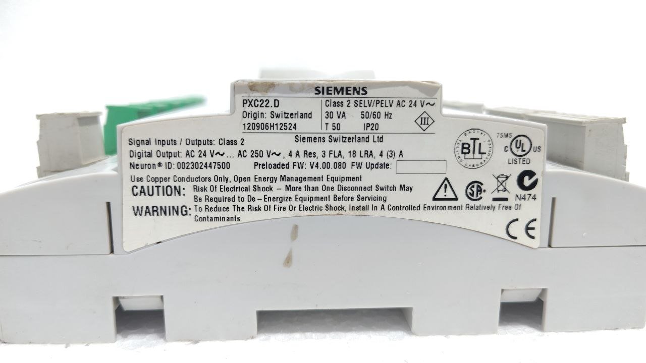 SIEMENS PXC22.D AUTOMATION STATION 120906H12524 IP20 30VA T50 (6)